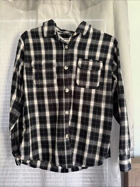 Japna Black and White Plaid Button-Down Shirt
